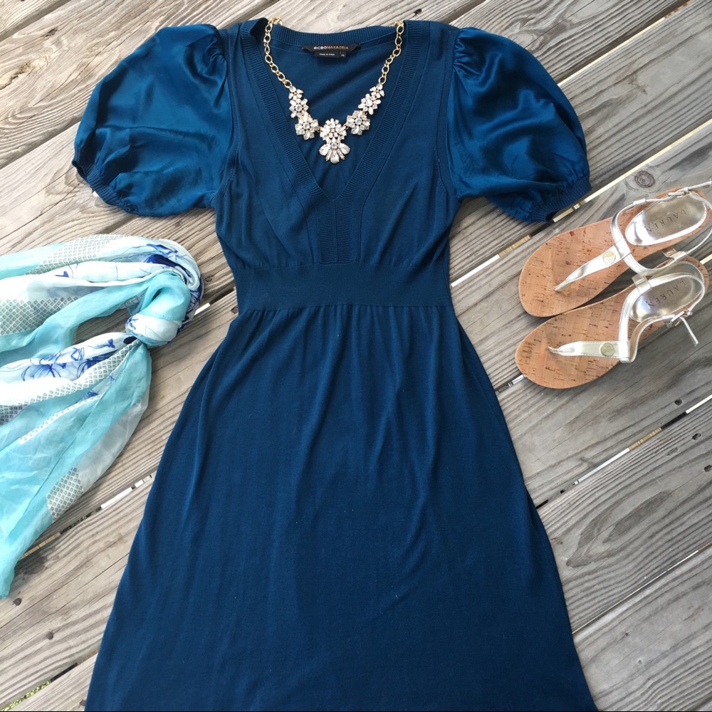 BCBG puff sleeve dress